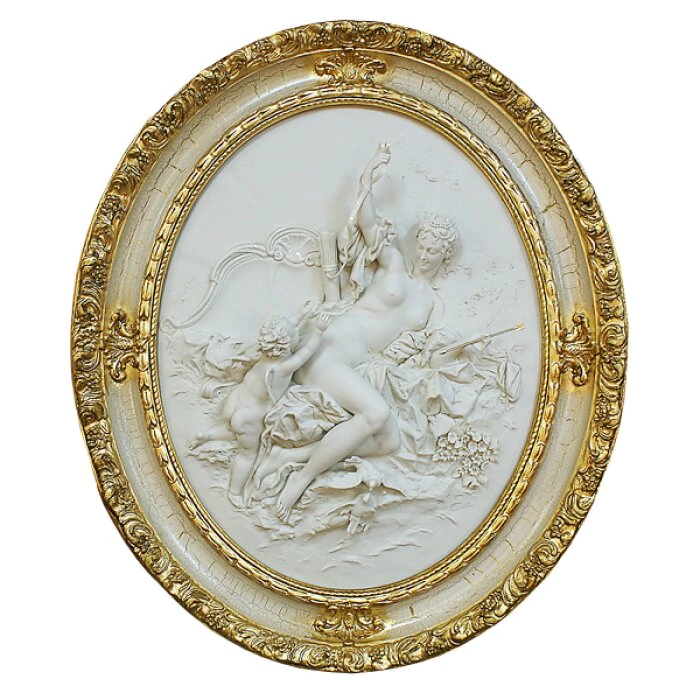 White bas-relief "Venus and Cupid"