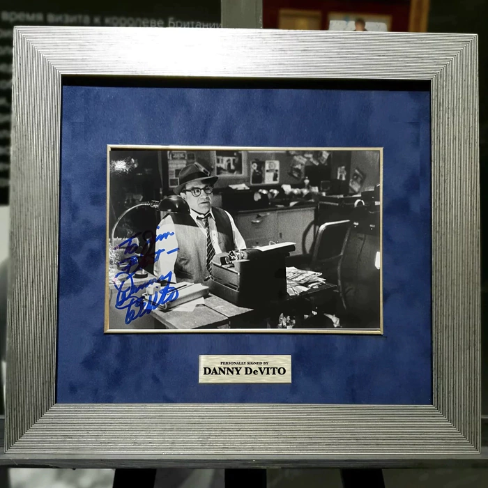 An autographed photo of actor Danny DeVito