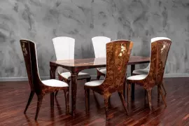 Гарнитур "Сакура" с янтарной инкрустацией