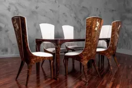 Гарнитур "Сакура" с янтарной инкрустацией