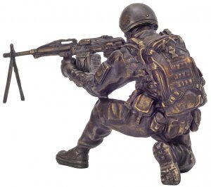 Bronze sculpture "A Special forces soldier with a machine gun"