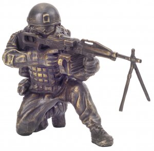 Bronze sculpture "A Special forces soldier with a machine gun"