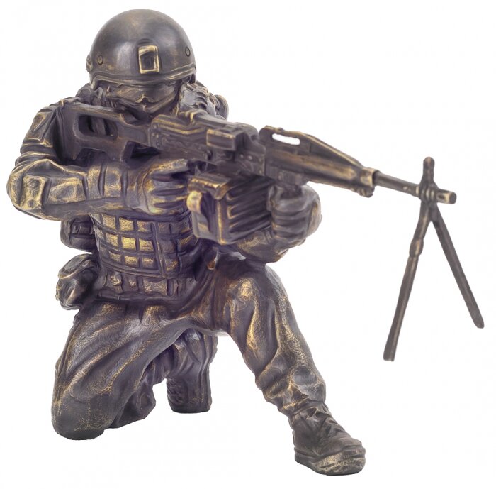 Bronze sculpture "A Special forces soldier with a machine gun"