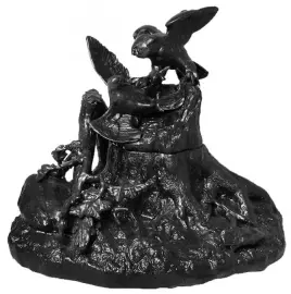 Чернильница "Драка филина с ястребом" чугун
