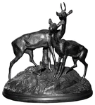 Sculpture "Deer on the mountain" (cast iron)