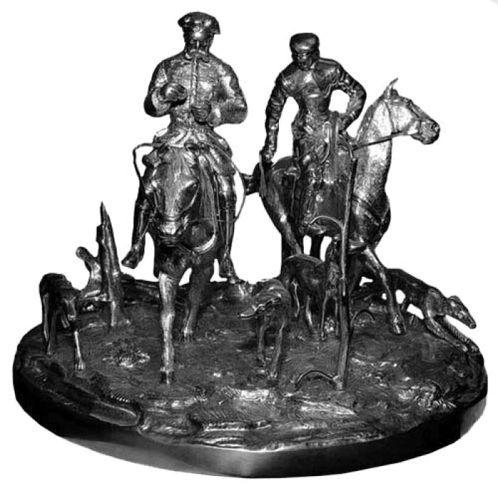 Sculpture "Hunting with greyhounds" (cast iron)