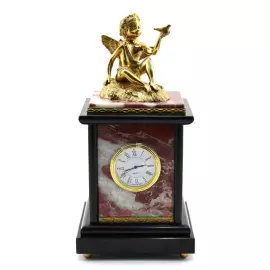 Mantel clock "Roman. The boy with the dove" (jasper, dolerite)