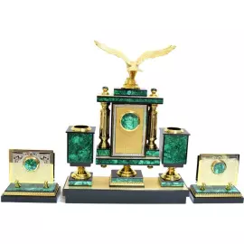 Настольный набор из малахита "Премьер. Орёл"