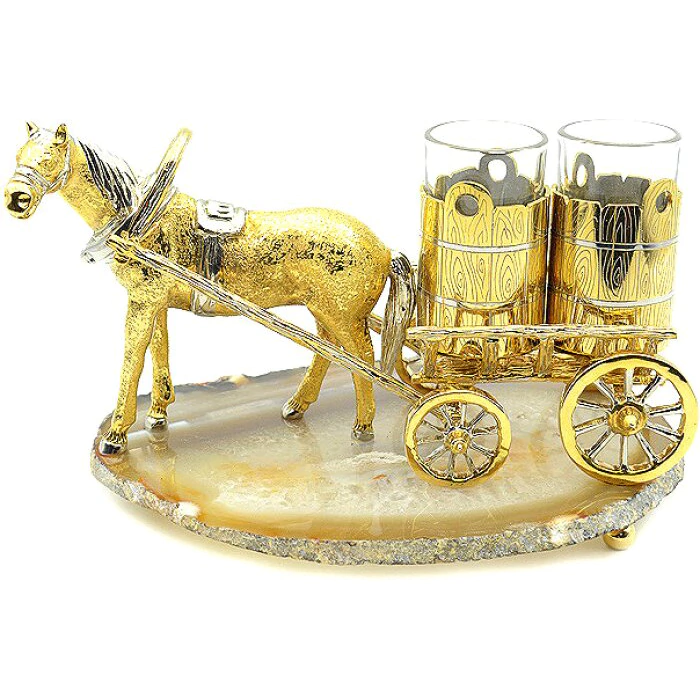 Set of stacks "Horse and cart" (agate)