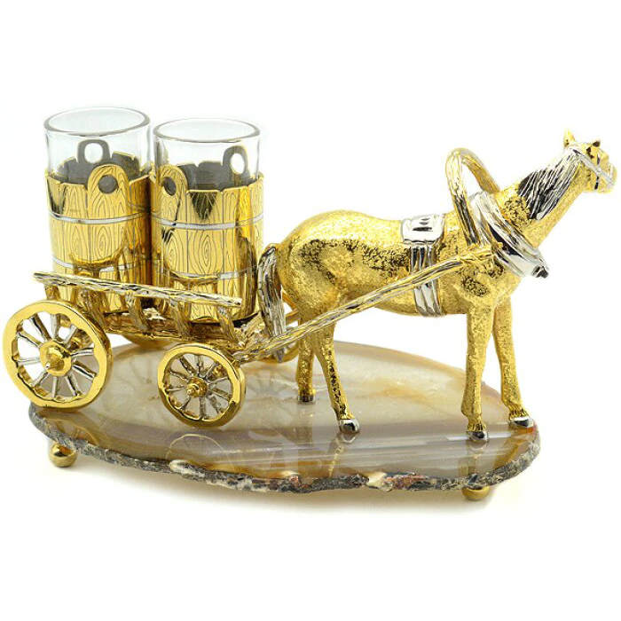 Set of stacks "Horse and cart" (agate)