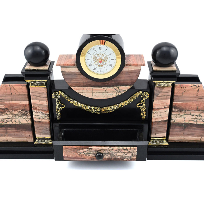 Настольный набор руководителя из яшмы и долерита "Статус. Орёл"