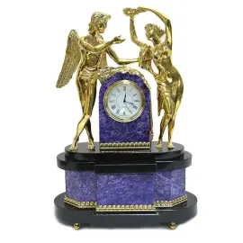 Каминные часы "Амур и Психея" (чароит)