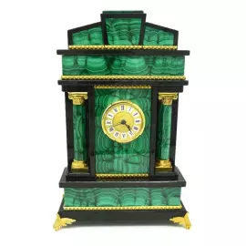 Fireplace clock "Senate" (malachite)