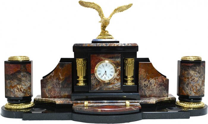 Настольный набор руководителя из яшмы "Античность. Орёл"