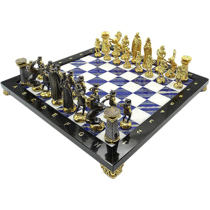 Lapis lazuli chess "Vikings"