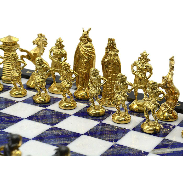 Lapis lazuli chess "Vikings"
