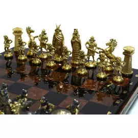 Шахматы из обсидиана "Викинги"