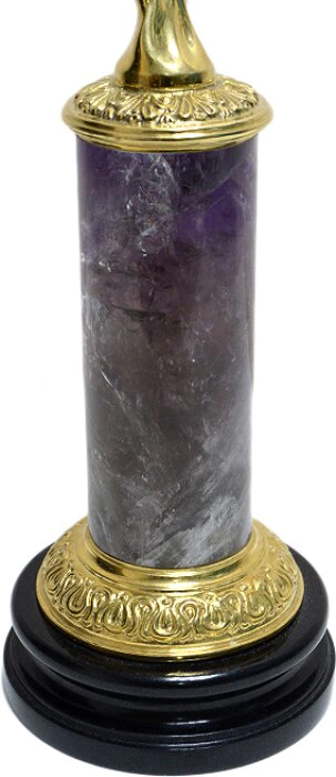 A pair of "Autumn" candelabra made of amethyst with bronze