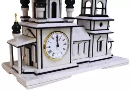 Fireplace clock "Church" (marble, serpentine)