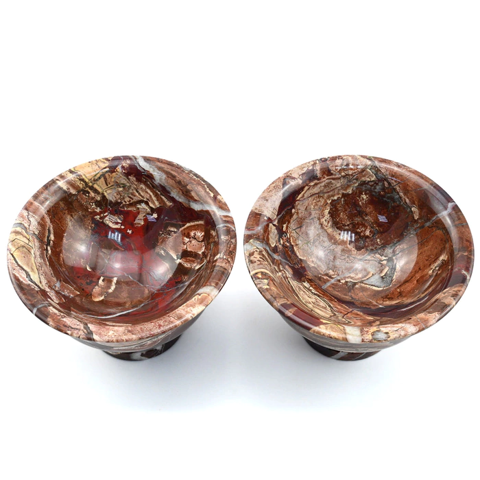 A pair of jasper bowls "Landscape"