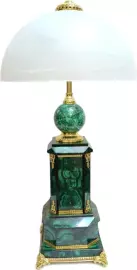 Настольная лампа из камня "Кабинетная" малахит