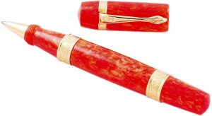 Ручка-роллер "Перла красная с золотом (PERLA RED GOLD)"