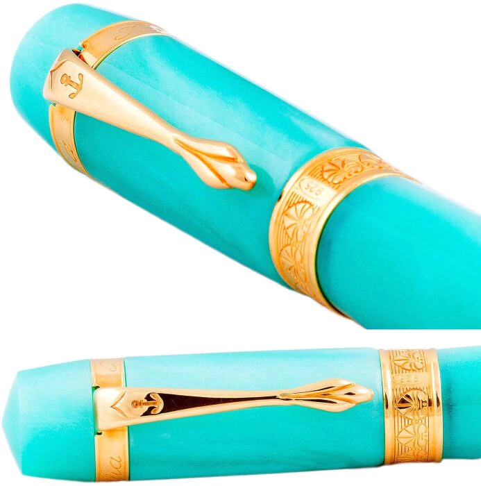 Ручка-роллер "Перла бирюзовая с золотом (PERLA TURQUOISE GOLD)"