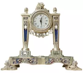 Table clock with pendulum and columns