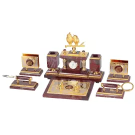 Настольный набор руководителя из камня "Совы"