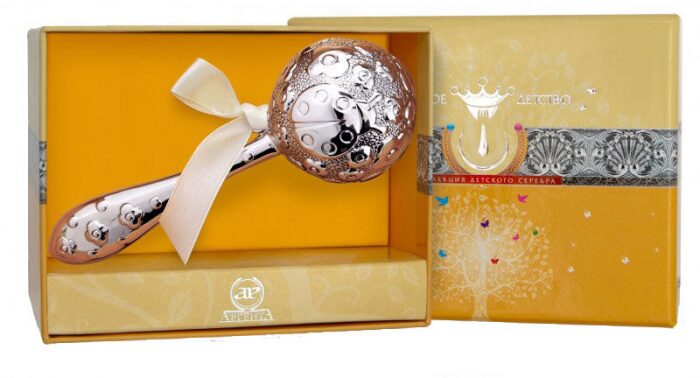 Детская серебряная погремушка КД "Божья коровка"