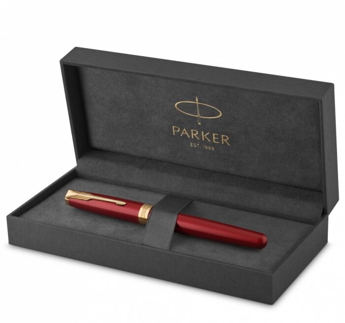 Перьевая ручка Parker Sonnet Red GT Intense, перо F в подарочной коробке