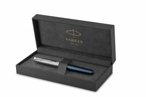 Перьевая ручка Parker Sonnet Premium Refresh BLUE, перо 18K, толщина F, цвет чернил black, подарочной упаковке