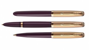 Перьевая ручка Parker 51 DELUXE PLUM GT, перо F
