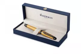 Перьевая ручка Waterman Expert Gold F BLK в подарочной упаковке