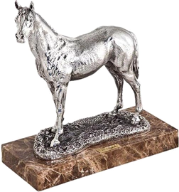 Скульптура "Арабская лошадь" посеребрение (Arabian horse, silvering)