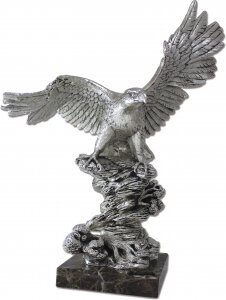 Скульптура "Орёл на камне" посеребрение (Eagle on a stone, silvering)