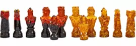 Шахматные фигуры из янтаря средние "Сказочные" для доски 50*50