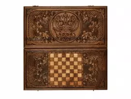 Нарды резные из бука "Герб РФ"