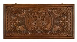 Нарды резные из бука "Герб РФ"