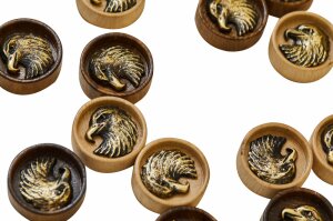 Set of backgammon chips "Eagle" with bronze 210, Haleyan