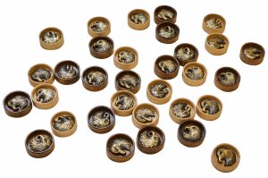 Set of backgammon chips "Eagle" with bronze 210, Haleyan