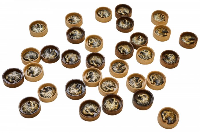Set of backgammon chips "Eagle" with bronze 210, Haleyan