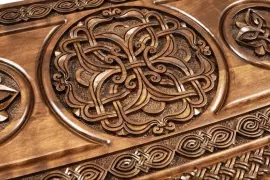 Резные нарды из бука "Армянский узор 12"