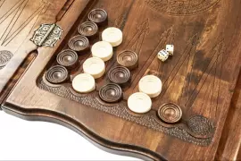 Резные нарды из бука "Армянский узор 12"