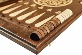 Резные нарды из бука"Армянский узор 13"