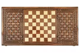 Резные нарды из бука"Армянский узор 13"