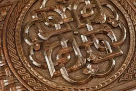 Резные нарды из бука"Армянский узор 13"