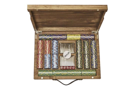 EPT Ceramic Poker Set with 500 chips in an ash case