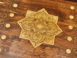 Резные нарды из бука "Золотой Узор 4"