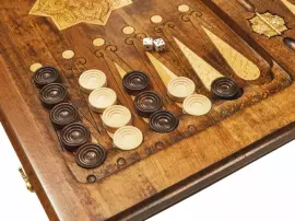 Резные нарды из бука "Золотой Узор 4"